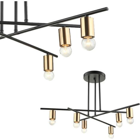 Italux Normani - Industrial und Retro Flush Deckenleuchte Bronze, Schwarz 6 Light, E27 (1/3)