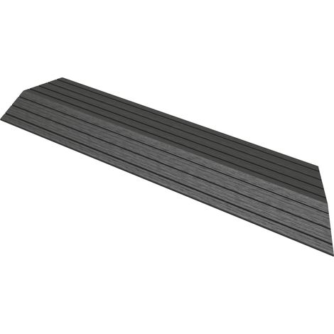 ML-Design WPC Abschlussleiste Ecke rechts Anthrazit für Terrassenfliesen, 38x2x7,5 cm, Holzoptik, Abdeckleiste Eckleiste geriffelt mit Drainage & Klicksystem, Bodenbelag Umrandung Randabschlussleiste