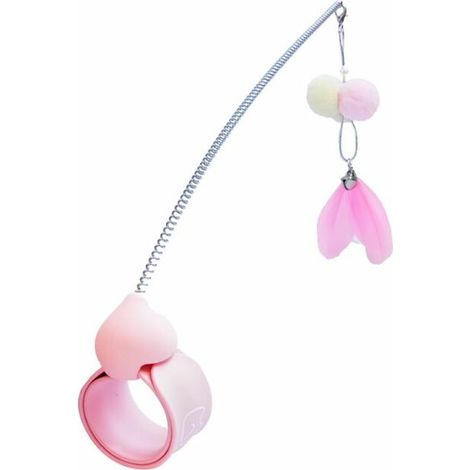 Bâton de chat polyvalent mains libres jouet pour chat fournitures pour animaux de compagnie paresseux rose (1/5)