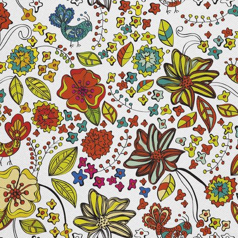 Tela decorativa para exteriores Oxford - Motivo floral colorido I DX392 (1/5)