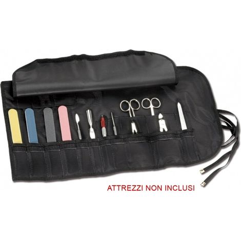 TRADE SHOP - Astuccio Porta Attrezzi 24 Tasche Con Patella Roll On Per Estetista Parrucchiere -