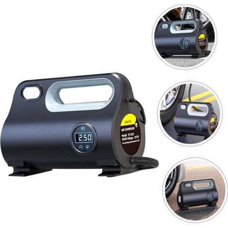 Compresor de aire portátil para coche, bomba digital rápida para neumáticos y artículos deportivos con pantalla LED. (1/4)
