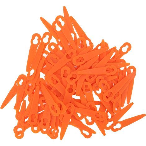 Orange plastic blades for lawnmowers, 100 pieces, lawnmower accessories suitable for Stihl Polycut 2-2 3-2 (1/5)