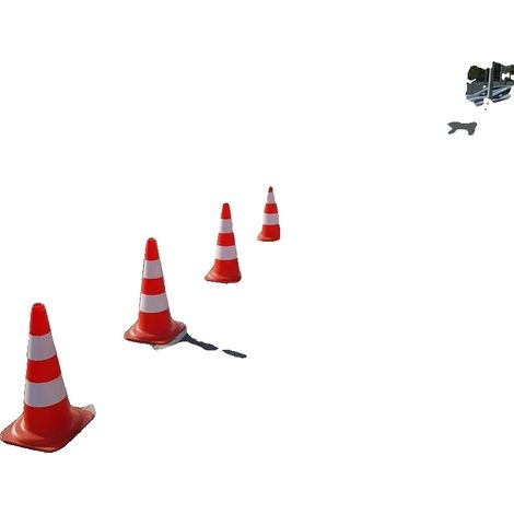 Cônes de signalisation, matériau PE réfléchissant, design haute visibilité, Rouge (1/2)