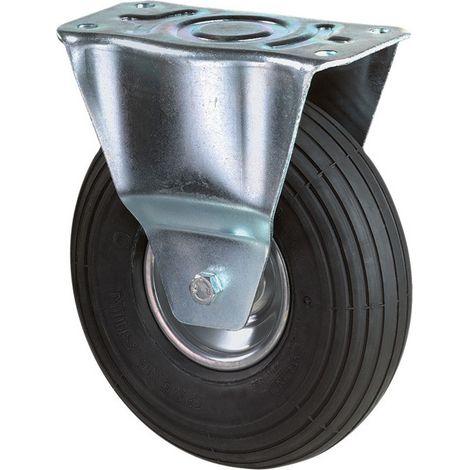 Rueda neumática D.400mm con rueda fija 250kg con plato, perfil ranurado BS ROLLEN