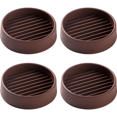 4 Pièces Patins Ronds Antidérapants en Caoutchouc 5.1 cm - Coussinets Pieds Meubles pour Lit, Canapé, Chaise, Table, Armoire - Marron