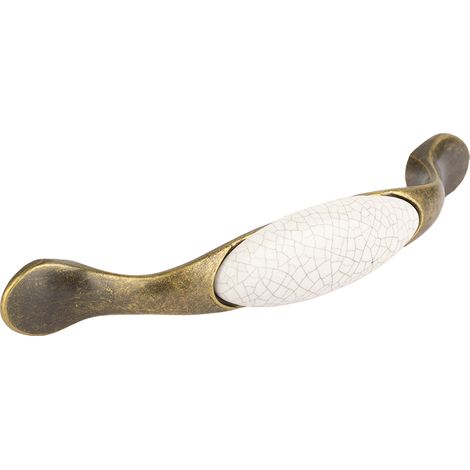 Tirador para mueble Gipa 96 de porcelana dorada antigua/agrietada + tornillo SANS MARQUE