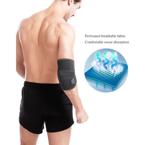 Attelle de coude pour tennis, basket, course et sports - Ajustable et respirante (1/3)