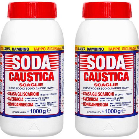Soda Caustica Marten 2 kg  Scaglie per Scarichi e Pulizia