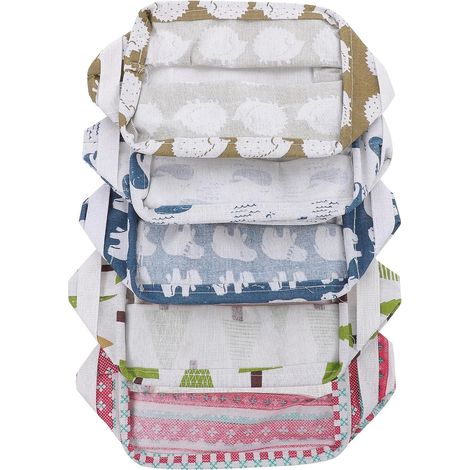 Boîtes de Rangement Multifonctionnel et Gain de Place Lot de 5 en Coton et Lin , Panier à Articles Divers pour Bureau et Placard (1/5)