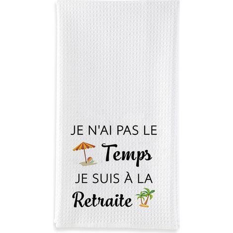 Idée Cadeau Retraite Femme Original,Cadeau Retraite Homme Humour,Cadeaux Départ Collègue Maman Mamie Maitresse Atsem Nounou Papa Grand Pere Départ Torchons de Cuisine,Deco Cuisine,Essuie Main (1/5)