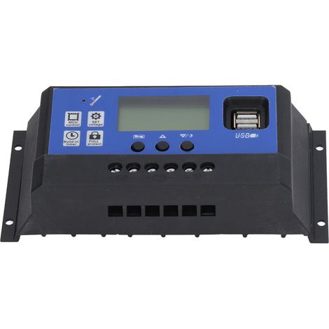 60A PWM-Solarladeregler, intelligenter Regler für Photovoltaikmodule, LED-Beleuchtung, 12V/24V automatisches Laden, automatische Spannungserkennung, robustes Gehäuse. (1/5)
