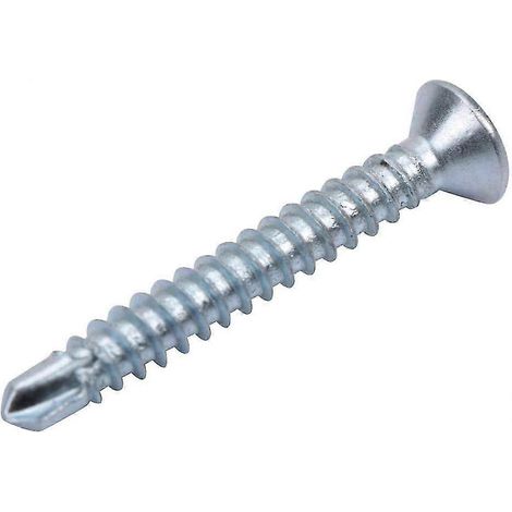 Vis autotaraudeuses M4.2 à tête plate pour métal, vis à queue de perçage, jeu de boulons pour fixation de tôle (m4.232 (50 pièces)) (1/4)