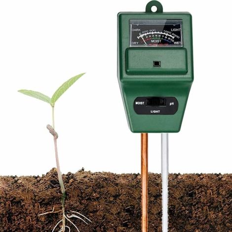 Kit de testeur de sol 3-en-1 avec sonde à tête carrée, mesureur d'humidité, de pH et de luminosité pour plantes, analyseur de terre professionnel, adapté au jardinage et à l'agriculture, outil de diag (1/5)