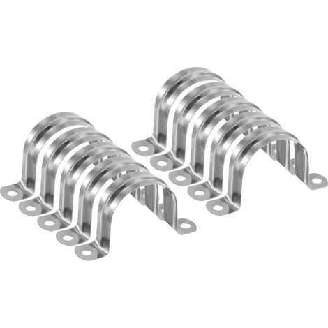 10pcs 1 3/4" 45mm Attaches De Conduit, M45 Collier En U Pour Tube, Bande Rigide Pour Tuyau En Acier Inox, Support En Forme De U Avec Deux Trou Pour Fixation De Tuyau Tube Cordon (1/5)