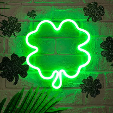 Neon Light - St Patrick S Day Cloud Shape - Led Wall Decoration - Usb Or Battery Powered - 29 X 2 X 27 Cm - 1 Piece (1/5)