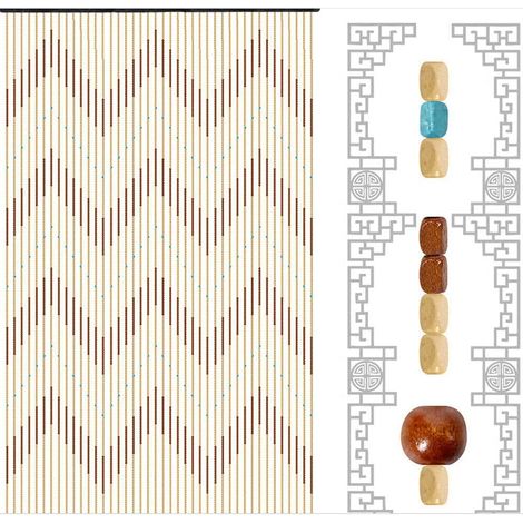 Tenda per porta, 31 linee di perline di legno, tenda per porta, finestra, divisorio per stanza, 90 x 220 cm, tenda decorativa, paravento per matrimoni, caffetterie, ristoranti
