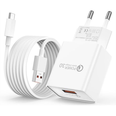 Chargeur Rapide pour Samsung Galaxy A16 A17 A15 A14 A13 A12 4G/5G A05S A04S A33, A56 A55 A54 A53 A36 A35 A26 A25 A23 A32 S25 S24 S23 S22 S21 S20 Fe Compatible Xiaomi Huawei. avec 1,5M Câble (1) (1/5)