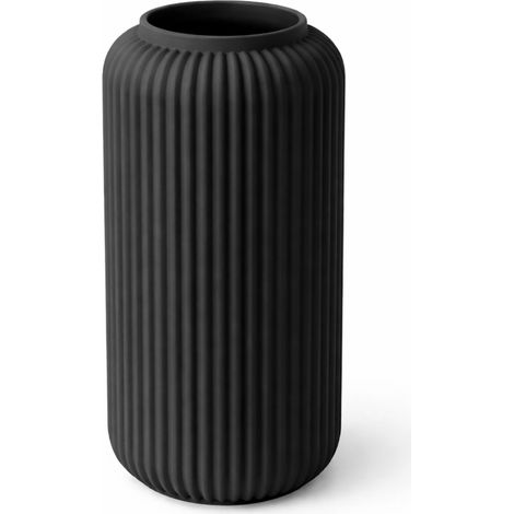 Vaso nero sottile scanalato moderno minimalista giapponese
