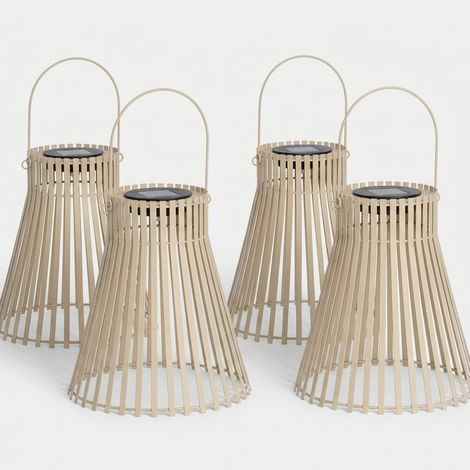 4 faroles solares LED para exterior y jardín Estel YES - Beige (1/4)