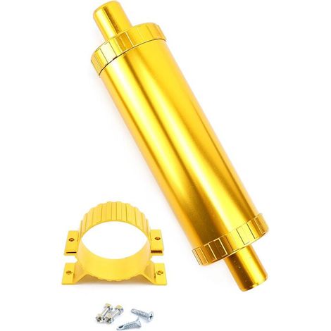 Runder Auspuffschalldämpfer aus Edelstahl, 24 mm, goldfarben, geeignet für Pkw, Lkw, Wohnmobile und Camper.