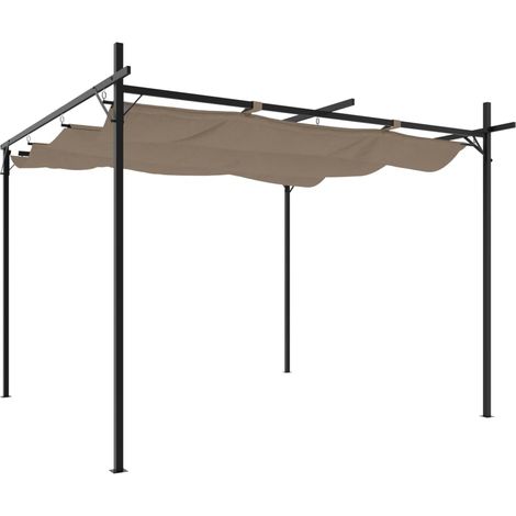 Pergola avec toit rétractable taupe 295x292x230 cm CFW727496 (1/5)