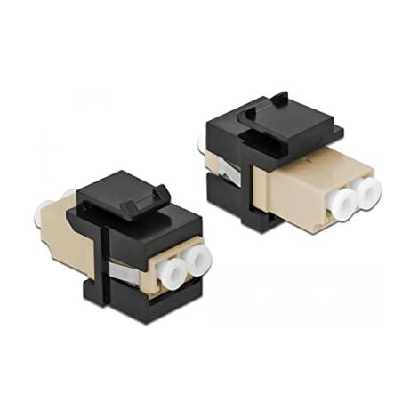 DELOCK KEYSTONE MODULE LC DUPLEX FEMELLE VERS LC DUPLEX FEMELLE BEIGE/NOIR 86719