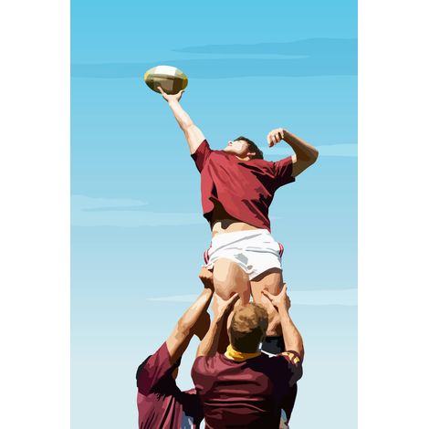 Tableau sur toile rugby 45x65 cm - Impression sur Toile Murale Décorative - Image imprimée en HD sur Toile - Toile sur Châssis en Bois FSC - Fabriqué en France (1/5)
