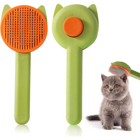 Brosse Chiens Chats, Brosse Autonettoyante Poils Morts Pour Chat Chien Poil Long Court Pour (1/5)