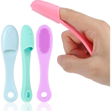 Set de 4 cepillos de dientes para perros, productos de limpieza dental para perros y gatos, elimina la placa, cepillos de silicona, aptos para perros pequeños, medianos y grandes, limpian eficazmente 