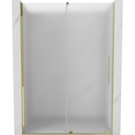 Mexen Velar porte de douche coulissante 130 cm, givre, dorée - 871-130-000-31-50