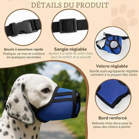 Muselière pour Chien,muselière en Filet Respirant pour Petits,Moyens et Grands Chiens-Protection Contre Les morsures Les mâchures et Les égratignures,Permet de haleter et de Boire (Noir,L) (1/4)