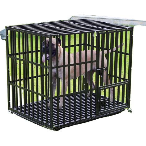 Cage pour Chien, Métal Résistant, Caractéristiques de Sécurité, noir-a, XXL (1/2)