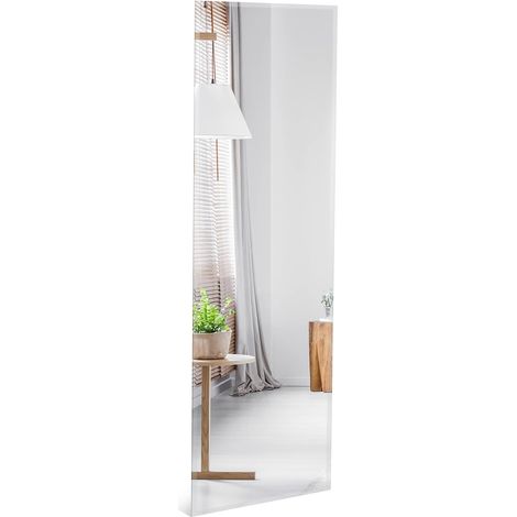 COSTWAY 110x38cm Ganzkoerperspiegel Wandspiegel Türspiegel Haengespiegel Spiegel für Garderobe Schlafzimmer Wohnzimmer (1/5)
