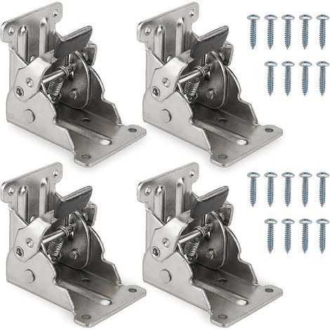 Charnières pour pieds de table pliante 90 - Lot de 4 charnières autobloquantes, 70 x 54 x 50 mm, accessoires pour table pliante avec verrou (1/5)