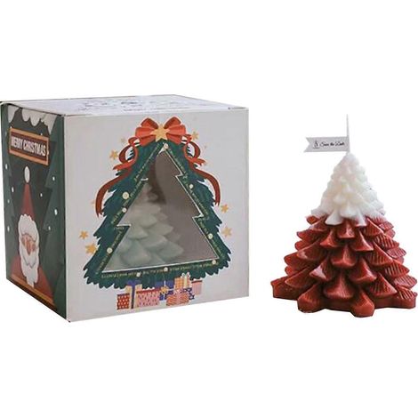 Bougie parfumée sapin de Noël (sans flamme) – Bougie d'aromathérapie décorative pour salon – Accessoire photo