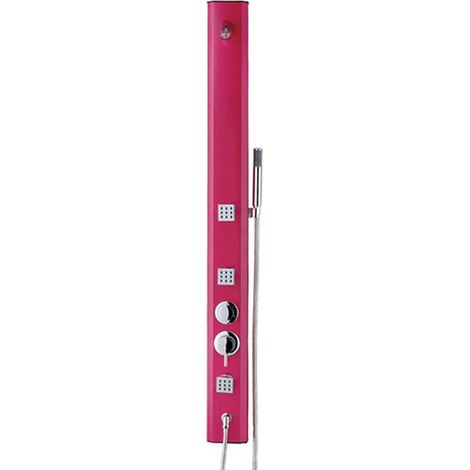 Distribain – Colonne de douche hydromassante rose 1400x130x60mm – Coque en aluminium – 1 sélecteur multifonction – SDTNL39 (1/2)