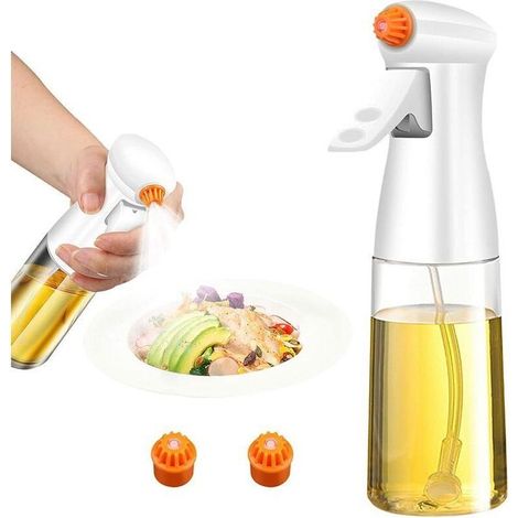Spray Huile Cuisine 200ml Spray Huile d'olive Friteuse à Air Vaporisateur D'Huile De Cuisson, Bouteille D'Huile en Verre De Qualité SupéRieure pour Griller, Cuire Au Four, Salades (1/5)