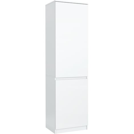 Armadio 50,2 cm, 2 ante, 5 ripiani, Bianco, 50,2 x 38,5 x 180,5 cm (1/4)