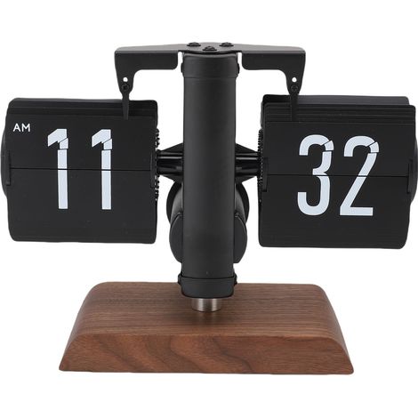 GARRYFIZH Horloge de bureau à affichage automatique 12 heures, style rétro, grands chiffres numériques, décoration de table pour la maison, l'école, l'hôtel ou le café, finition mate (1/5)
