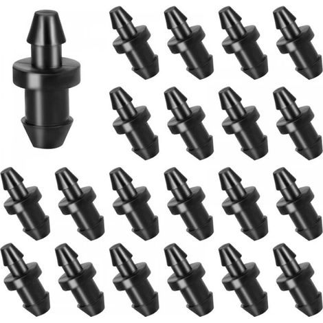 (Black)100 Pieces Drip Irrigation Plugs, 6mm Drip Irrigation System End Cap Irrigation Pipe Plug Accessories for Home Garden Lawn (1/5)