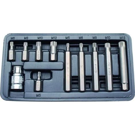 Coffret de 11 pièces embouts XZN ou Spline - M5 à M12