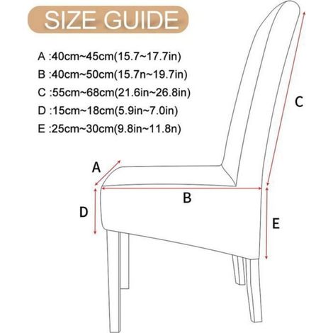 Lot de 4 Housse de chaise XL, Extensible élastique, Dossier haut amovible, Gris, Intérieur (1/3)