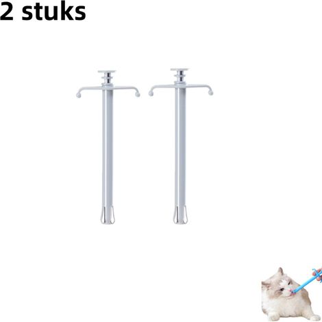 2-delige voerbak voor huisdierenmedicijnen - Voerbak voor katten en honden - Kan ontwormingstabletten voeren - Grijs (1/5)