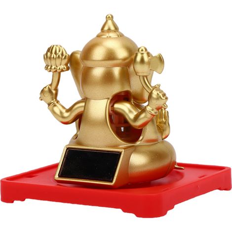 Lot de 2 éléphants solaires oscillants de 5 cm, figurines porte-bonheur décoratives pour tableau de bord de voiture, fenêtre, bureau, couleur or (1/5)
