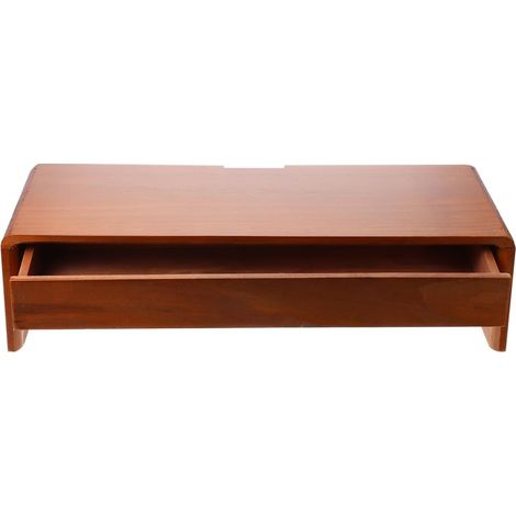 Support pour Écran Réduit la Fatigue Cou Yeux D'ordinateur en Bois Rangement Intégré pour Bureau et Ordinateur Portable (1/5)