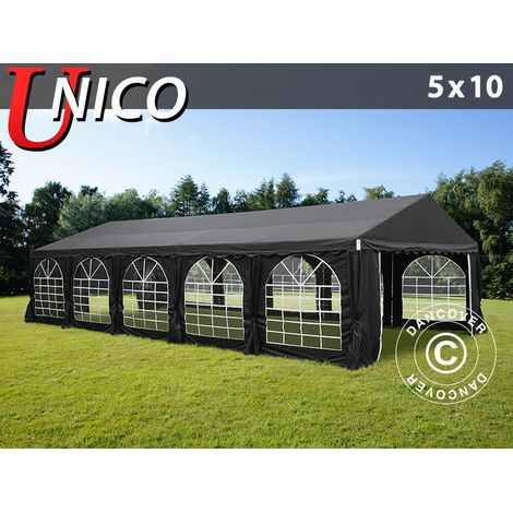 Partyzelt UNICO 5x10m, Schwarz - Dancover