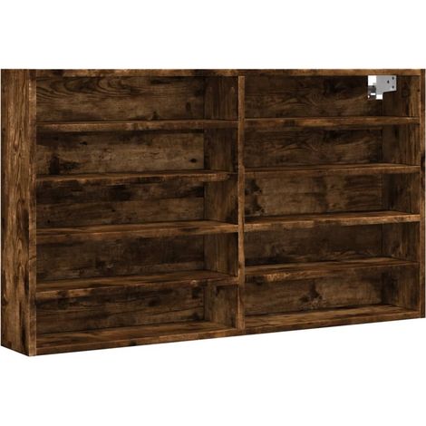 Vitrinenschrank Räuchereiche 100x15x58 cm Holzwerkstoff vidaXL (1/5)