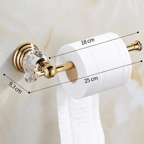 Porte-papier essuie-tout ou papier toilette en cristal doré mural acier inoxydable 500 g – Livraison gratuite