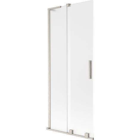 Mexen Velar L Duschwand, 2-teilig verschiebbar, 85 x 150 cm, matt, gebürsteter Nickel - 896-085-003-31-97 (1/5)